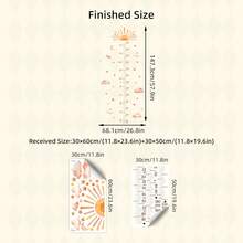 1Pc ​Sun And Clouds Growth Chart Wall Decal, Kids Height Measurement Sticker With Inspirational Quotes, Rainbow Nursery Wall Art Decor For Boys And Girls Room, Peel And Stick Removable Wall Paper​ - Multicolor - View 2