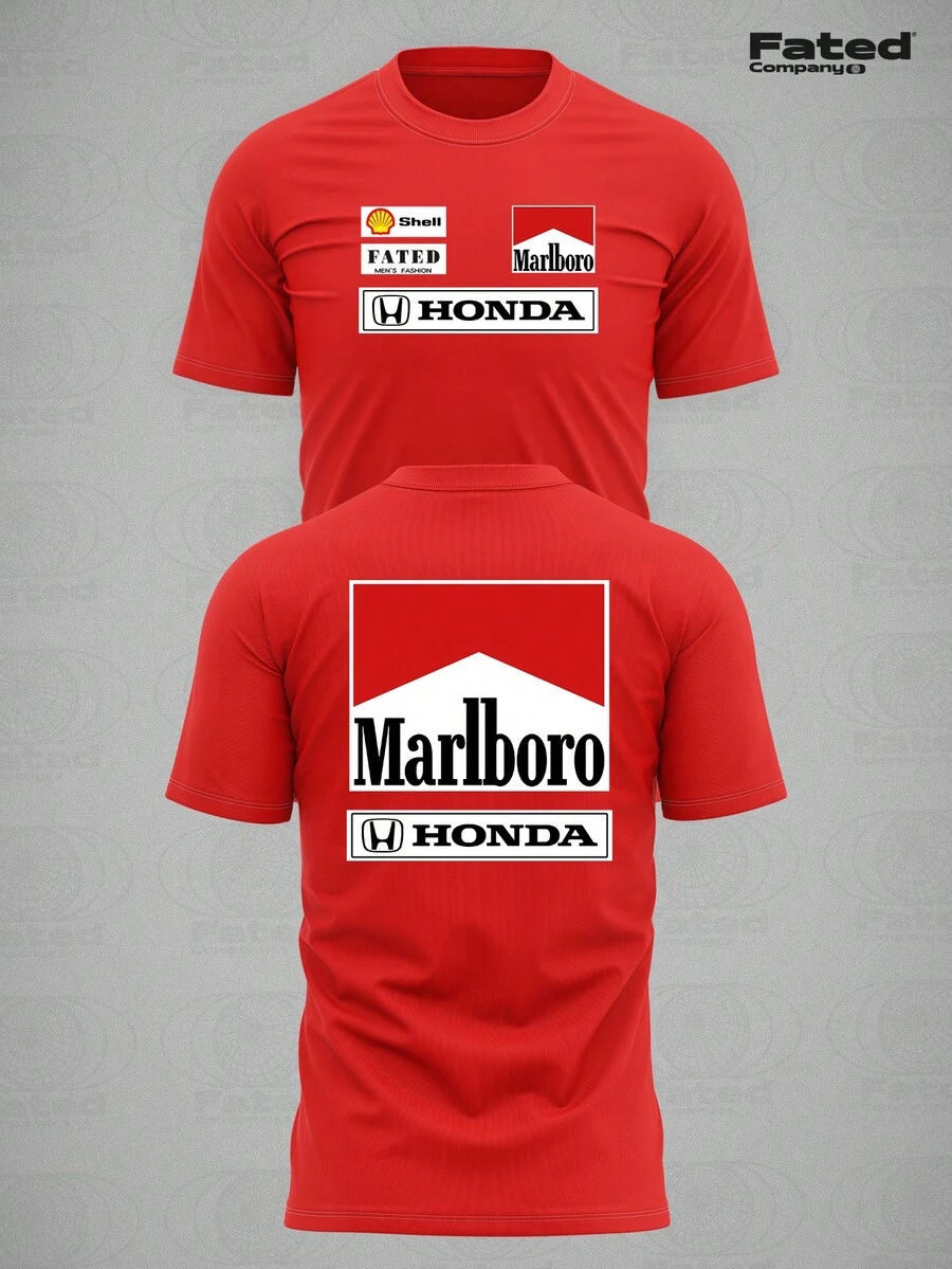 Dryfit F1 Retro MCL Retro T-Shirt - Fated Racing Unisex - Training - Fitness - Light - 紅色 - 查看 1