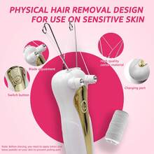 1 件 USB 充电式电动面部脱毛器 - 无痛面部剃须刀，适用于下巴、嘴唇、手臂、腿部，500mAh 锂电池，柔软顺滑，是理想的节日礼物