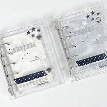 1 cái Bìa rời hình ngôi sao trong suốt M5, Sổ kế hoạch phong cách Ins, Sổ dán, Sổ ghi nhớ, Sổ tay, Bìa rời thiệp ảnh K-POP, Sổ tay rời M5 bìa mềm trong suốt di động, Thích hợp cho thiệp ảnh 56*87mm, Sổ tay ghi nhớ học sinh đa năng tối giản hoặc Album ảnh thần tượng - Trong sáng - Xem 1