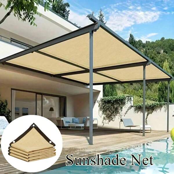 Red de sombra multiusos para exteriores, resistente a los rayos UV, de color beige, para jardín, balcón, plantas, camping, pantalla solar, toldo para coche, pérgola