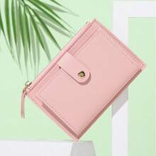 Ultra-Slim Compact Wallet With 6 Card Slots And Snap Closure Stylish, Slimline And Lightweight Portable Wallet ID Card Holder With Coin Pocket Birthday Gift, Anniversary Present, Valentine's Day Gift For Ladies, Young Women, Teenagers, Students Backpack Essentials, Study Supplies, Dormitory Items Back-To-School Gift, Gift Bag Card Holder, Wallet, Business Card Case, Credit Card Holder Women's Wallet, Mini Wallet, Clutch Bag, Card Holder