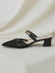 Clariva Giày sandal thời trang nữ, giày cao gót hở mũi, phong cách nữ thần, thích hợp làm quà tặng Giáng sinh mùa hè 2024 - Than chì đen - Xem 2