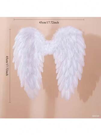 One Role-Playing Angel Wing Costume, With A Sexy Backless Decorative Design. Artificial Feather Wings Are Suitable For Festival And Party Props