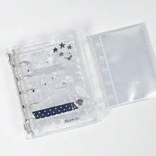 1 cái Bìa rời hình ngôi sao trong suốt M5, Sổ kế hoạch phong cách Ins, Sổ dán, Sổ ghi nhớ, Sổ tay, Bìa rời thiệp ảnh K-POP, Sổ tay rời M5 bìa mềm trong suốt di động, Thích hợp cho thiệp ảnh 56*87mm, Sổ tay ghi nhớ học sinh đa năng tối giản hoặc Album ảnh thần tượng - Trong sáng - Xem 9
