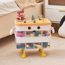 Organizers Storage Box For: Plastic Stackable Storage Case With Building Blocks Lids, Containers With Carrying Handle And Adjustable Grid Organizers,1Layer Orangehalloween - Cam có chân - Xem 8