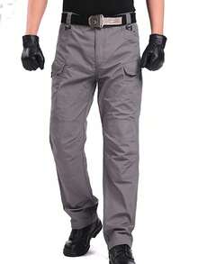 Pantalones Tácticos Impermeables de 10 bolsillos bolsillos dobles profundos y bolsillos delanteros pequeños - Gris - Ver 5
