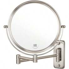 Wall Mount Makeup Mirror 10x Magnification 8Inch TwoSided Cosmetic Mirror Nickel Finish