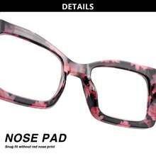 1pc Classic Square Frame Reading Glasses For Women, With Flexible Spring Hinges For Comfortable Fit, Suitable For Daily Reading, Minimalist Design Yet Practical - Grey Tofu Pudding - View 11