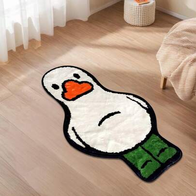 1pc Cute Duck Pattern Decorative Rug/Mat - 19.68*35.43inch, Soft & Washable Carpet, Indoor/Outdoor Entrance Mat, Non-Slip Bathroom Mat, Absorbent & Quick-Dry Kitchen Mat, Front Door Welcome Mat, Suitable For Bathroom, Kitchen, RV, Farmhouse And Fun Kitchen Rug, Multi-Purpose Doormat, All Season Outdoor Indoor Durable Mat, Autumn/Winter Decor