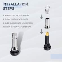nuevoHAOBO - Vástagos de válvula de goma TPMS, tapas de vástago de válvula plateadas, tapas de vástago de válvula cromadas a prueba de fugas, tapas de válvula de aire para neumáticos de coche, tapas de - TR414AC - Ver 6