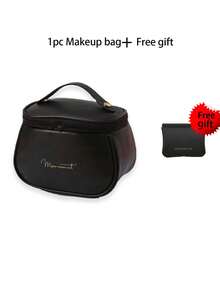 1 pezzo Borsa da viaggio per il trucco in pelle PU, custodia portatile e impermeabile, borsa cosmetica portatile da donna, borsa da toilette impermeabile di grande capacità, organizer multifunzionale antipolvere, adatta per pennelli da trucco, rossetti, fondotinta, siero, oli essenziali, palette ombretti, articoli essenziali per la camera da letto, articoli essenziali per i viaggi, articoli essenziali per i voli, articoli essenziali per gli studenti, organizer da scrivania, regalo per amici, insegnanti, madri, amanti, regalo di Ognissanti, regalo di Natale, necessità autunnale/invernale, decorazione autunnale, decorazione camera da letto