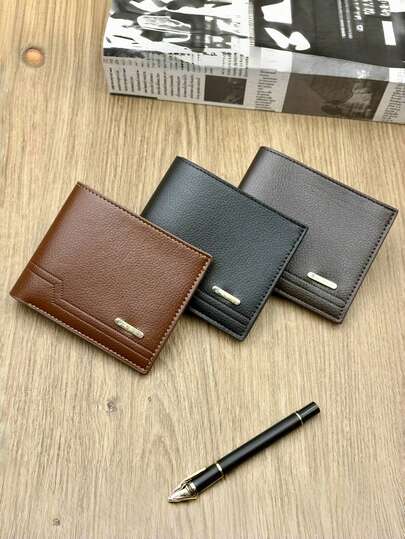 Carteira Masculina, Carteira Multifuncional da Moda, Elegante Carteira de Couro PU de Grande Capacidade com Design Ultrafino, Com Múltiplos Slots para Cartões, Bolsa Versátil para Cartões, Porta-Bilhetes de Grande Capacidade, Porta-Moedas Portátil, Adequado para Uso Diário, Presente Ideal para Homens