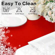 2/4pcs Christmas Table Runner, 12 X 108 Inch Satin Table Cloth, Suitable For Christmas, Wedding, Graduation, Birthday Party Decoration - Red - View 4