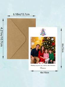 个性化照片贺卡，含信封，圣诞贺卡，圣诞礼物，可定制表达爱意、生日、思念和周年纪念——送给伴侣或朋友的理想礼物，新年贺卡，可定制情侣照片，情书，情人节礼物，多用途，邮票，简约装饰，现代独特，个性化婚礼礼物 - 多色 - 查看 5