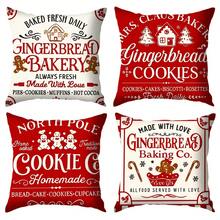 4 pièces Housses de coussin de Noël, 45 x 45 cm, avec fermeture éclair, design de Noël vintage, décoration de vacances de style ferme, convient pour le porche, le patio, le canapé, le sofa, le salon - (Inserts non inclus), Décoration de Noël