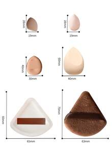 22pcs Makeup Brush Set, 4pcs Powder Puff, 2pcs Makeup Sponge, 6pcs Mini Makeup Sponge, 4pcs Large Makeup Sponge, 6pcs Finger Makeup Sponge, Mixed Beauty Sponges For Foundation, Concealer, Dry & Wet Use, Non-Latex, Suitable For All Skin Types, Specially Designed For Contouring, Eyes And Corners, Women Makeup Tools Kit