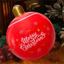 1 bola de Natal inflável, material de PVC com a bênção "Feliz Natal", adequada para decoração de festas de Natal e Ano Novo em ambientes internos e externos, sem necessidade de eletricidade - Multicolorido - Ver 17