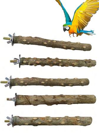 Bird Perches Stand Natural Prickly Wood Parrots Paw Grinding Stick Cagestand Platform Toys Cage Accessories For Budgies, Parakeet, Cockatiels, Lovebirds 1pc 2PCS 3PCS 4PCS 5PCS