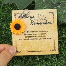 1 peça/2 peças chaveiro de girassol com concha em formato de coração, papel pardo, presente para família e amigos, adequado para o Dia de Ação de Graças e aniversário, Dia dos Namorados, acessórios para carro, mochila com pingente, carta escolar, cordão gótico fofo para bolsa Y2K com porta-identidade, acessórios para carro, pingentes para bolsa