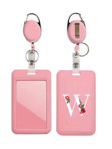 Pink Id Card Holder With Pink Retractable Scroll Clip, Anti Theft Card Sleeve,Pink Thumb Slot Hard Plastic Card Protector, Expandable Id Card Holder, Medical Insurance Protector, Waterproof Medical/Card/Social Security Card Protector, Bus Card Holder, Meal Card Storage,Provides Great Convenience For Your Daily Life And Office. It Is Ideal For Workers,