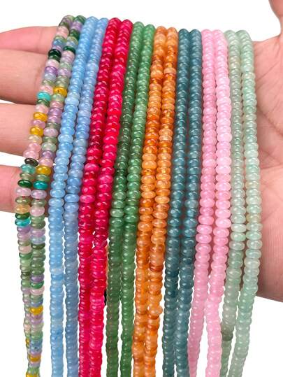Multicoloured Natural Stone Abacus Beads For Jewellery Making - 4*2mm(185-190pcs) Flat Round Shoushan Stone&Green Aventurine Loose Beads Suitable For DIY Bracelets, Necklaces And Earrings Fashion Accessories - Inspiring Creative Ideas