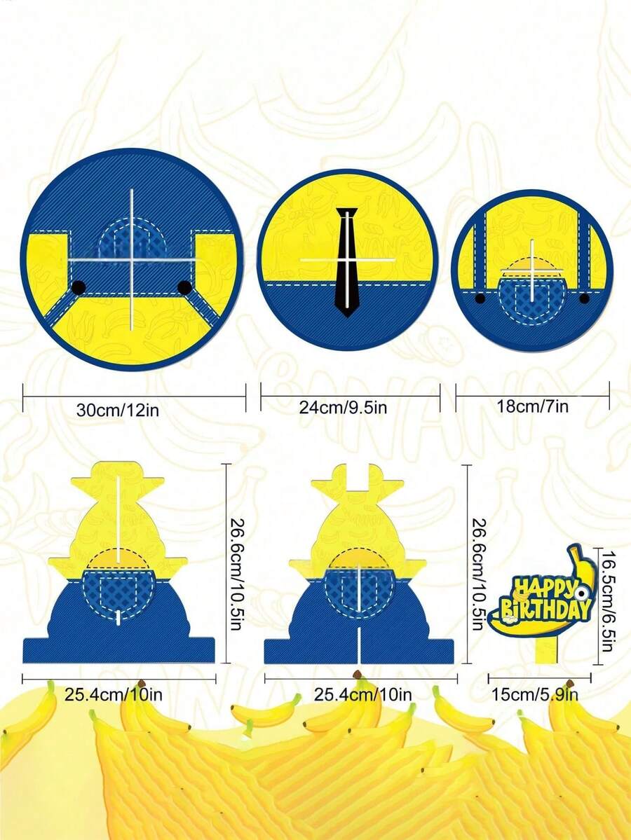 Minions 1 pièce Support en carton thème Minions, adapté pour la décoration de table d'anniversaire, Noël, Halloween, carnaval, anniversaire, centre de table de banquet