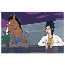 [2D Flat] 1pc Frameless "BoJack Horseman" Anime Canvas Poster - Vibrant Horseman & Horse Artwork, 12x18 Inches, Perfect For Room Decor, Great Gift For Anime Fans, Indoor Wall Art | Vibrant Canvas - 彩色 - 查看 2
