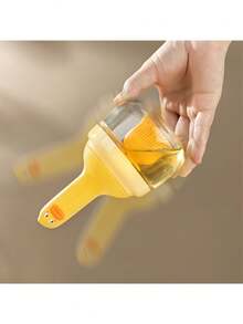 1 pieza Botella de aceite con forma de pato resistente al calor, con cepillo incorporado, mango de silicona, puede contener aceite, apta para hornear y asar a la parrilla, fácil de limpiar, herramienta de cocina linda, todo en un solo botella de aceite