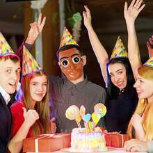 意大利奇幻Tung Tung Tung Sahur木制火柴人，美国山海经木人面具，面具-卡通人物设计，表情丰富，轻盈舒适，万圣节服装、角色扮演和主题派对必备