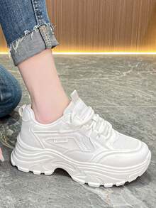 Flipark Platform Old Chunky Sneakers For Women, Thick Sole Casual Sports Small White Shoes, Spring/Autumn 2025