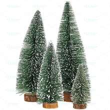 1pc 3 Sizes Artificial Mini Christmas Tree, Christmas Decorations, Artificial Christmas Ornaments, Christmas Table Decorations With Wooden Base Suitable For Living Room, Bathroom, Bedroom, Restaurant Christmas Party Home Desktop Tree Decorations Home Decor Room Decor
