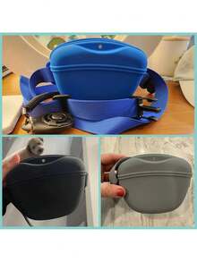 Sac de taille en silicone pour le dressage de chien, sac portable pour la nourriture du chien, sac d'alimentation pour le dressage de chien en extérieur, ceinture portable pour animaux de compagnie