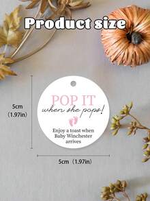 She Popped Label, Baby Shower Champagne Bottle Return Gift Label, "She Popped" Gift Label - Multicolor - View 14