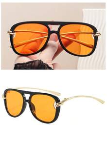 SeeBand Fashion Aviator For Women And Men, Retro Oversized Round Glasses, Retro Shield Large Frame Fashion Glasses, European And American Style Fashion Glasses, Outdoor Travel And Street Style Accessories, Fashion Glasses For Women, Autumn/Winter Clothing, Beach Accessories, Retro Y2K Basic Business Casual Gift - Multicolor - View 41