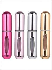 5 件/4 件/3 件/2 件/1 件 5ml 可再填充香水瓶、便携式可再填充香水雾化器瓶、可再填充香水旅行喷雾瓶、迷你便携式空液体容器、旅行必需品、海滩旅行收纳袋、适用于香水、女士香水，适合度假、露营、度假、返校