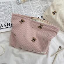 1 Túi Trang Điểm Bằng Vải Nhung Hình Gấu Dễ Thương, Túi Mỹ Phẩm Chống Nước, Hộp Son Môi, Túi Trang Điểm Cho Nữ, Túi Nhỏ Lưu Trữ Mỹ Phẩm, Túi Du Lịch Cho Nữ, Hộp Bút Chì Dung Tích Lớn Dùng Hàng Ngày, Hộp Cọ Trang Điểm, Túi Đồ Dùng Vệ Sinh Cá Nhân, Túi Trang Điểm, Túi Mang Theo Người, Đồ Dùng Cần Thiết Khi Đi Du Lịch, Túi Túi Xách Thiết Kế, Đồ Cơ Bản, Đồ Dùng Trang Điểm Cần Thiết, Phòng, Túi Trang Điểm Dễ Thương - Hồng - Xem 5