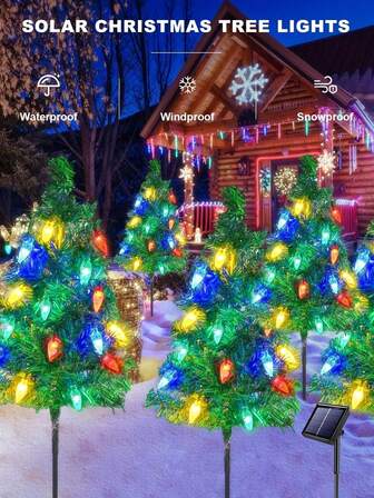 4 Pezzi Luci da Giardino Solari Natalizie, Luci Solari Decorative per Albero di Natale, Luci da Percorso Natalizie Impermeabili per Decorazioni Natalizie da Esterno per Giardino (Natale), Decorazioni Natalizie per Interni, Luci Natalizie per Camera da Letto, Decorazioni per la Casa, Decorazioni per Feste, Regali di Natale, Decorazioni per Albero di Natale (1/2/4 Confezioni)