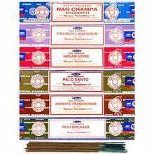 Organic Incense Sticks Gift Set Of 6 Pack Nag ChampaIndian Rose French Lavender Aromatic Frankincense Palo Santo Path Breaker Natural Incense Sticks 15 Grams X 6 Pack Blue - như hình ảnh - Xem 2