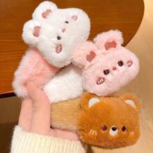 3 piezas Pinzas para el cabello de animales de peluche lindos, Pinzas para el cabello de caimán grandes, Accesorios para el cabello de mujer, Accesorios de invierno para mujer