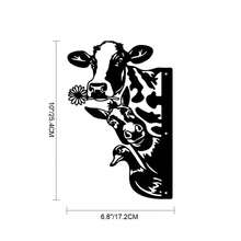 Farm Animal Metal Wall Decor- Peekaboo Cow, Donkey& Duck Signs, Creative Metal Signs, Simple Maintenance, Metal Signs Wall Decor, Gift For Birthday, Coffee Bar Accessories - màu đen - Xem 9