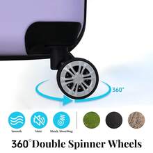 YSTYLE Purple 3 Piece Hardside Luggage Set Lightweight ABS Construction Exceptionally Durable Travel Suitcase Equipped With TSA Approved Locks And Four Double Wheels