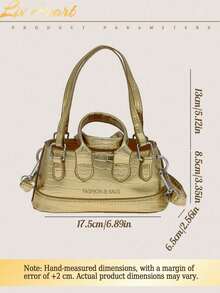 [US-Based Shipping]Niche Design Mini Bags, New Minimalist Handbags, Casual Commuter Crossbody Bags For Women,  Textured Bags, Mini Tote Bags, Crocodile-Patterned Versatile Shoulder Bags, Sleek Minimalist Clutches, Fashionable Crossbody Bags, Mini Handheld Shoulder Bag With Underarm Fit, Niche Design Crossbody Bag, Adorable Lipstick-Shaped Coin Purse, Perfect For Christmas, Valentine's Day, And New Year's - Vàng - Xem 2