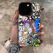 Patrones de arte gráfico frescos adecuados para fundas de TPU para for  16 Pro Max, compatibles con for  15 Pro Max/14/16 Plus/15/13 Pro/12/11/X/Xr/Xs Max, duraderos y resistentes a caídas en plata colorida, con un protector de PC elegante. - Color 1 - Ver 8
