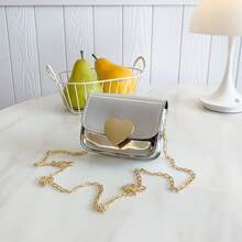 Túi đeo vai hình trái tim thời trang cho bé gái, túi đeo chéo nhỏ hình vuông bằng da PU kiêm ví đựng tiền xu. - A - Xem 10