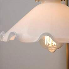 Nordic Milk Glass Flower Pendant Large Modern Indoor Ceiling Hanging Lamp Vintage Farmhouse Decorational Chandelier E2627 Base Kitchen Island Dining Room Table Bedroom Entryway Porch Hall - Un color - Ver 7