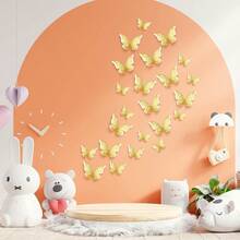 120 Pieces Gold And White 3D Layered Butterfly Wall Decor Removable Butterfly Stickers Hollow Mural Decals For Birthday Cake Decorations Crafts Bouquet Flower Arrangements - 白色 - 查看 6