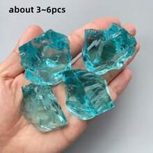 40g/100g/200g Ice Blue Quartz Crystal, Ice Sea Blue Glass Rough Stone, Indoor Decor Blue Sapphire Blue Artificial Stone - Christmas, Halloween, Easter, Thanksgiving - Royal Blue - View 7