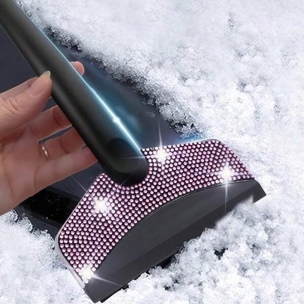 1 pezzo Pala da neve con decorazioni in diamanti, attrezzo per sbrinare l'auto, accessori per la pulizia dell'auto. La parte della pala è realizzata in materiale di alta qualità con la giusta durezza e resistenza, che può rimuovere facilmente la neve dura sulla carrozzeria dell'auto senza graffiare la vernice, anche per la neve che si è ghiacciata durante la notte, è possibile utilizzarla per rimuoverla gradualmente e ripristinare rapidamente l'aspetto originale della propria auto amata.