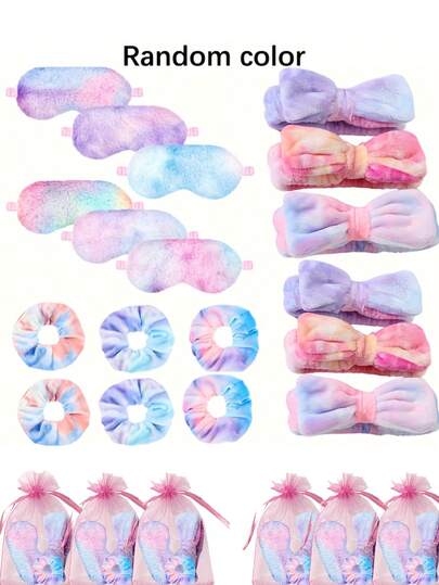 Conjunto de 24 peças para festa do pijama feminina - Máscara de dormir de pelúcia e faixa de cabelo com laço, rosa claro suave, ideal para aniversários, festas femininas, Halloween e Natal. Inclui bolsa para guardar os itens. Acessórios para festa | Design interessante | Textura macia. Acessórios para pijama, artigos para festa do pijama, artigos para festa infantil, lembrancinhas para festa infantil, acessórios para festa, decoração de Halloween, decoração de aniversário, artigos para festa de aniversário, decoração de papel, decoração para festa de aniversário, presentes, viagem, presentes para mulheres, acessórios para cabelo, lembrancinhas de Natal.